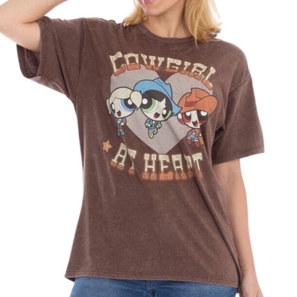Cartoon Network Powerpuff Girls‎ Graphic Tee Brown Cowgirl NWT 3X plus